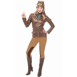 Picture of Costume Culture 48568-2 Adult Lady Lindy Flying Pilot Woman Costume, Medium