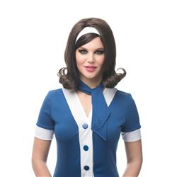 60s Womens Flip Wig, Brown