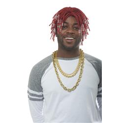 Picture of Costume Culture by Franco 24954 Costume Culture Rapper Braids Wig for Men, Red - One Size