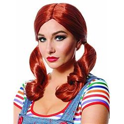 Picture of Costume Culture 21131 Womens Evil Doll Chucky Pig Tails Movie Good Guy Costume Wig, Red