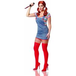 Picture of Costume Culture 48668-1 Womens Adult Evil Doll Chucky Killer Scary Halloween Costume&#44; Multi Color - Small