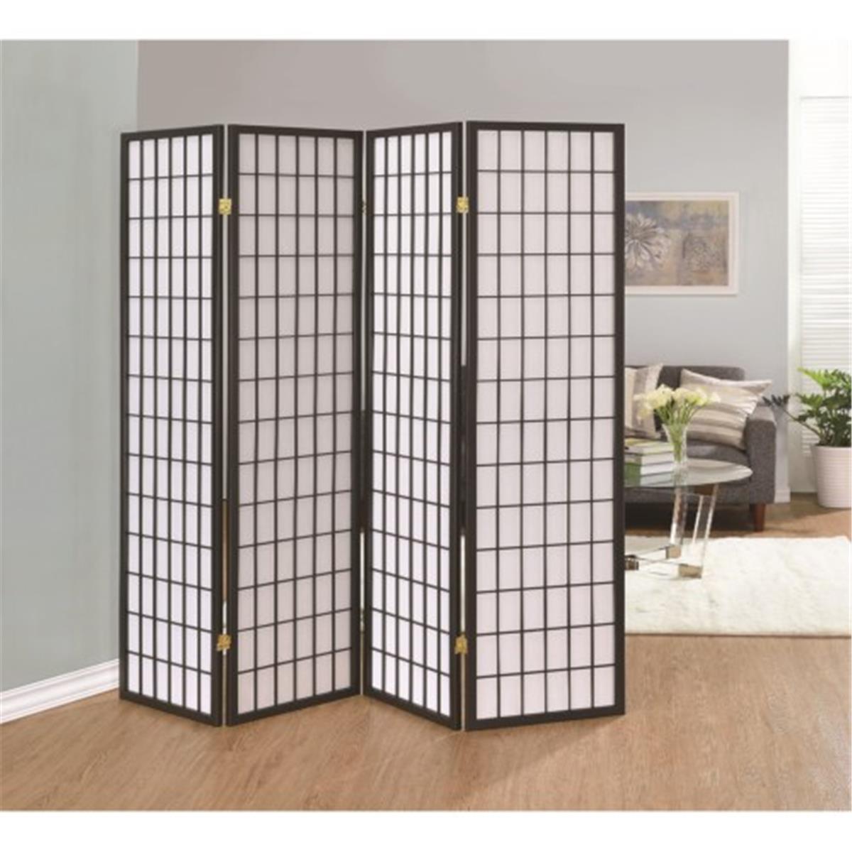 Picture of Coaster 902631 Folding Screens Four Panel Folding Screen - Gray