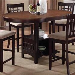 Picture of Coaster 105278 Lavon Casual Counter Height Table with Storage Base, Light Chestnut & Espresso