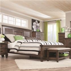 200971KE-S5 Franco Eastern King Size Bedroom Set, Burnished Oak - 5 Piece -  Coaster