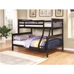 460259 Bunks Traditional Twin over Full Bunk Bed - Black -  Coaster