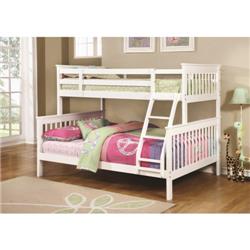 460260 Bunks Traditional Twin over Full Bunk Bed - White -  Coaster