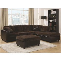 Picture of Coaster 505645 Reversible Sectional with Casual & Contemporary Style - Chocolate