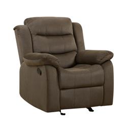 Picture of Coaster 601883 Rodman Casual Glider Recliner with Pillow Arms&#44; Two-Tone-Chocolate Brown