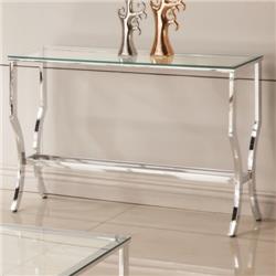 Picture of Coaster 720339 Tempered Glass Sofa Table&#44; Chrome
