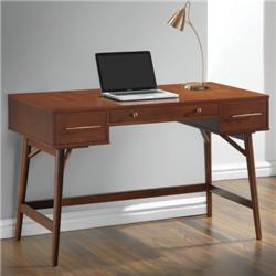 Picture of Coaster 800744 3 Drawer Mid Century Modern Writing Desk - Walnut