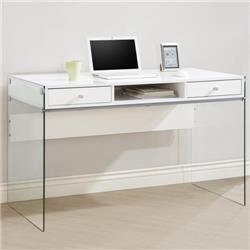 Picture of Coaster 800829 2 Drawer Modern Computer Desk - Glossy White