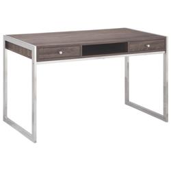 Picture of Coaster 801221 3 Drawer Computer Desk - Weathered Gray & Chrome