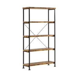 Picture of Coaster 801542 Barritt Wood & Metal Open Bookcase, Black