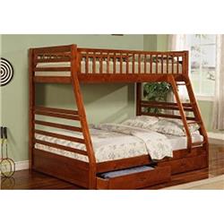 Picture of Coaster 460183B1 65 x 77.5 x 58.25 in. Ashton Twin & Full Size Bunk Bed with Headboard & Footboard&#44; Honey Oak