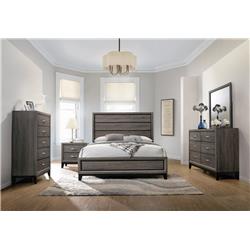 Coaster Furniture 212421KW-S5 Watson Panel Bedroom Set, Grey Oak & Black - California King Size - 5 Piece -  Cioaster Co of America