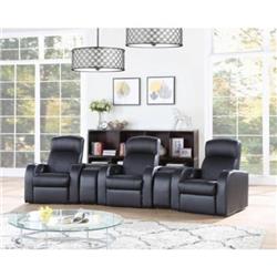 Picture of Coaster Furniture 600001-S3A 129.5 x 38.5 x 43 in. Home Theater Seating, Black - 3 Seat