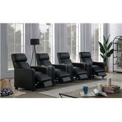 Picture of Coaster Furniture 600181-S4A 7 Piece Toohey 4-Seater Home Theater Set, Black
