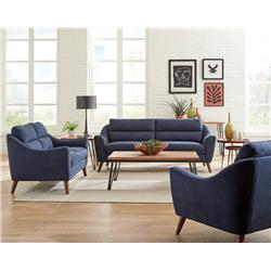 Picture of Coaster Furniture 509514-S3 83 x 36.25 x 35 in. Gano Sloped Arm Living Room Set, Navy Blue - 3 Piece