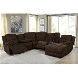 Picture of Coaster Furniture 602570P 41.25 x 109.5 x 97.5 in. Power Sectional Sofa&#44; Brown - 6 Piece