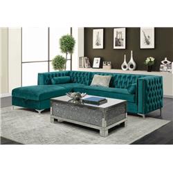 Picture of Coaster Furniture 508380 Bellaire Button-Tufted Upholstered Sectional&#44; Teal