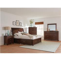 Picture of Coaster Furniture 206430KE-S5 56.5 x 80.75 x 91.25 in. Barstow King Storage Sleigh Bedroom Set&#44; Pinot Noir - 5 Piece