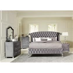 Picture of Coaster Furniture 205101KW-S4 66 x 91.75 in. Bedroom Set&#44; Grey Metallic - 4 Piece