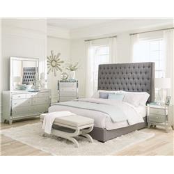 Picture of Coaster Furniture 300621KE-S5 72 x 80.5 x 92 in. King Button Tufted Bedroom Set&#44; Cappuccino - 5 Piece