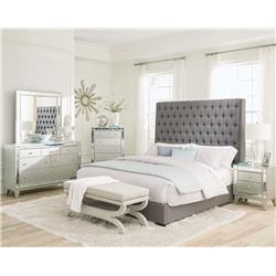 Picture of Coaster Furniture 300621KW-S5 72 x 76.5 x 96 in. Button Tufted Bedroom Set&#44; Cappuccino - 5 Piece