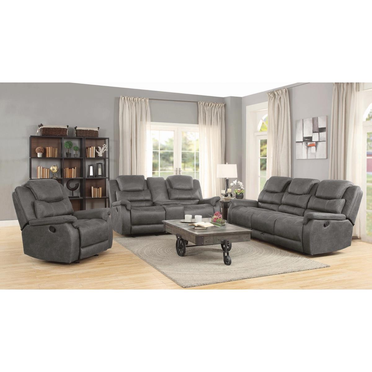 Picture of Coaster Furniture 602451-S3 3 Piece Wyatt Upholstered Living Room Set&#44; Gray