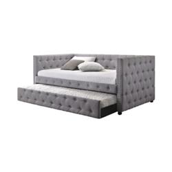 Coaster Furniture 302161 33.75 x 80.75 x 42.25 in. Mockern Tufted Upholstered Daybed with Trundle, Grey -  Cioaster Co of America