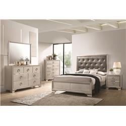 Picture of Coaster Furniture 222721KE-S4 Salford Eastern Bedroom Set&#44; Metallic Sterling - King Size - 4 Piece