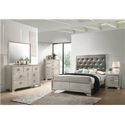 Picture of Coaster Furniture 222721KE-S5 Salford Eastern Bedroom Set&#44; Metallic Sterling - King Size - 5 Piece