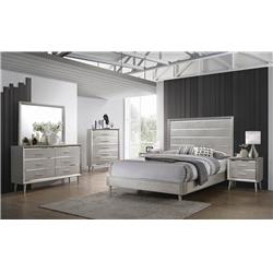 Picture of Coaster Furniture 222701KE-S4 Ramon Eastern Panel Bedroom Set&#44; Metallic Sterling - King Size - 4 Piece