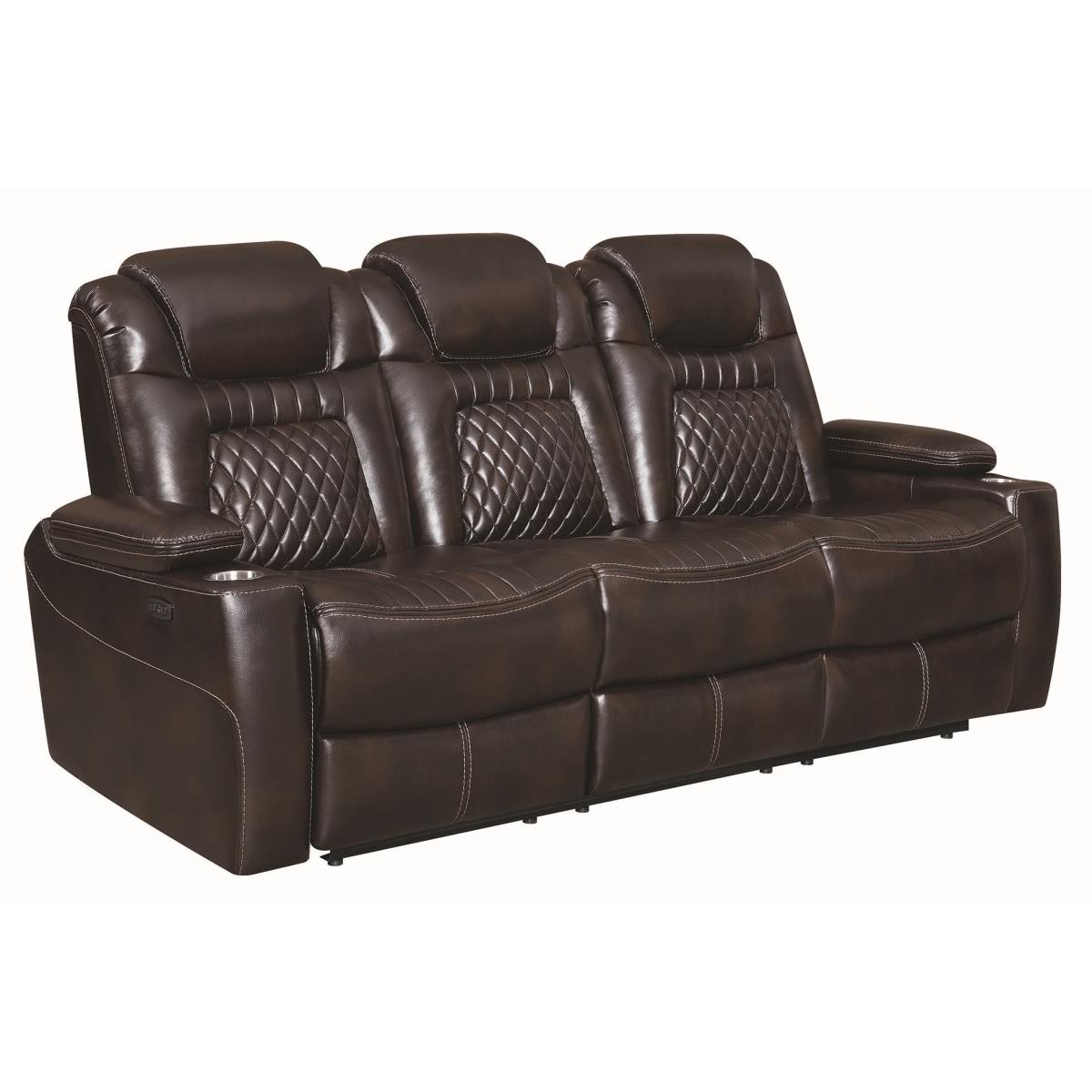 Picture of Coaster Furniture 603411PP-S2 85 x 40 x 42 in. Korbach Power 2 Living Room Set&#44; Espresso - 2 Piece