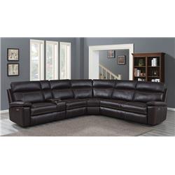 Picture of Coaster Furniture 603290PP 41.25 x 130.5 x 118.5 in. Power Motion Sectional Sofa&#44; Brown - 6 Piece