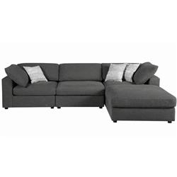 Picture of Coaster Furniture 551324-SETB 4 Piece Serene Charcoal Linen Blend Modular Sectional Set