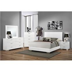 Picture of Coaster Furniture 203501Q-S6 Felicity Glossy White Queen Size Bedroom Set&#44; 6 Piece