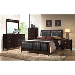 Coaster Furniture 202091F-S4 Carlton Nightstand Dresser Mirror Bedroom Set, Cappuccino & Black - Size Full - 4 Piece -  Cioaster Co of America