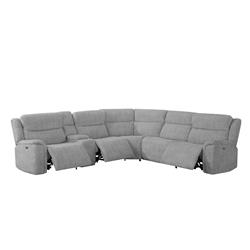 Picture of Coaster Furniture 609510PP 132 x 119 x 40 in. Wagner Modular Power 2 Sectional&#44; Light Grey - 6 Piece