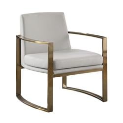 Coaster Furniture 903048 29 x 29 x 32.25 in. Concave Metal Arm Accent Chair, Cream & Bronze -  Cioaster Co of America