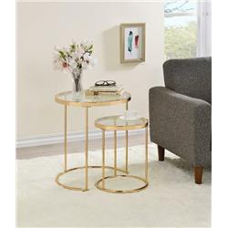 Picture of Coaster Furniture 935936 Nesting Table&#44; Gold & Clear - 2 Piece