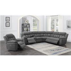 Picture of Coaster Furniture 609540P 39.75 x 127.75 x 115.75 in. Power Sectional Sofa&#44; Charcoal - 6 Piece