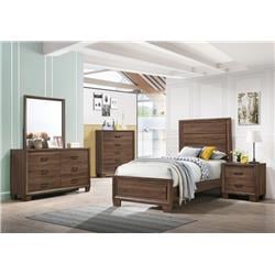 Coaster Furniture 205321T-S5 Brandon Twin Size Panel Bedroom Set, Medium Warm Brown - 5 Piece -  Cioaster Co of America