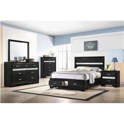 Coaster Furniture 206361F-S4 Miranda Nightstand Dresser Mirror Bed Set, Black - Full Size - 4 Piece -  Cioaster Co of America