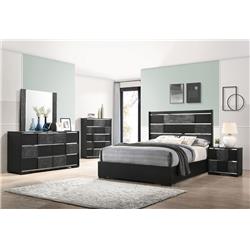Picture of Coaster Furniture 207101KE-S4 Blacktoft Eastern King Panel Bedroom Set&#44; Black - 4 Piece