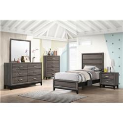 Coaster Furniture 212421T-S5 Watson Panel Bedroom Set, Grey & Oak - Twin Size - 5 Piece -  Cioaster Co of America