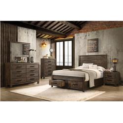 Picture of Coaster Furniture 222631Q-S5 Woodmont Platform Bedroom Set&#44; Rustic Golden Brown - Queen Size - 5 Piece