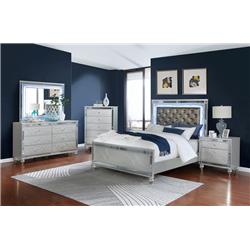 Picture of Coaster Furniture 223211KE-S5 Gunnison Eastern Bedroom Set with LED Lighting&#44; Silver Metallic - King Size - 5 Piece