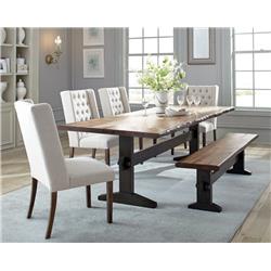 Coaster Furniture 110331-S6 90 x 42 x 30 in. Bexley Live Edge Trestle Dining Table, Natural Honey & Espresso - 6 Piece -  Cioaster Co of America
