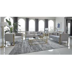 Picture of Coaster Furniture 509111-S3 Eastbrook Tufted Back Living Room Set&#44; Grey - 3 Piece